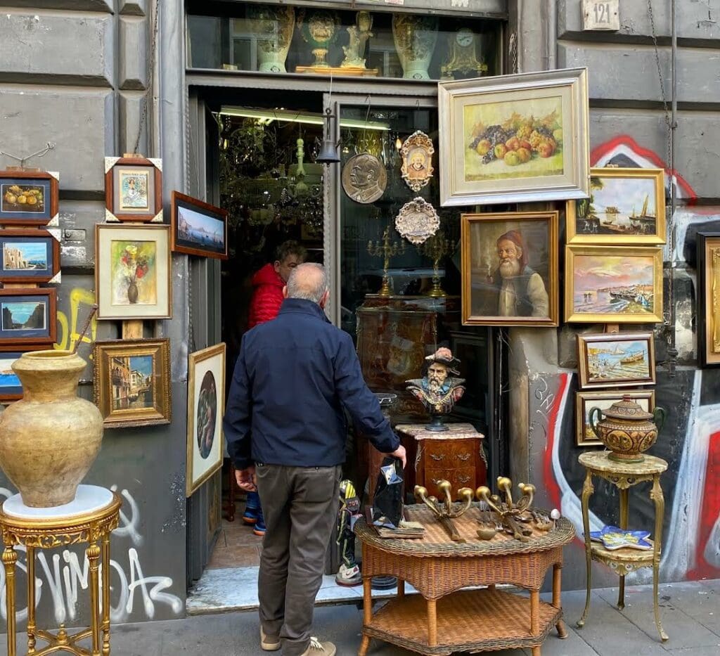 Antique store in Naples where I purchased an oil painting for my collection.